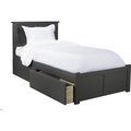 Atlantic Furniture Atlantic Furniture AR8622119 Madison Twin Platform Bed with Flat Panel Foot Board & 2 Urban Bed Drawers - Grey AR8622119